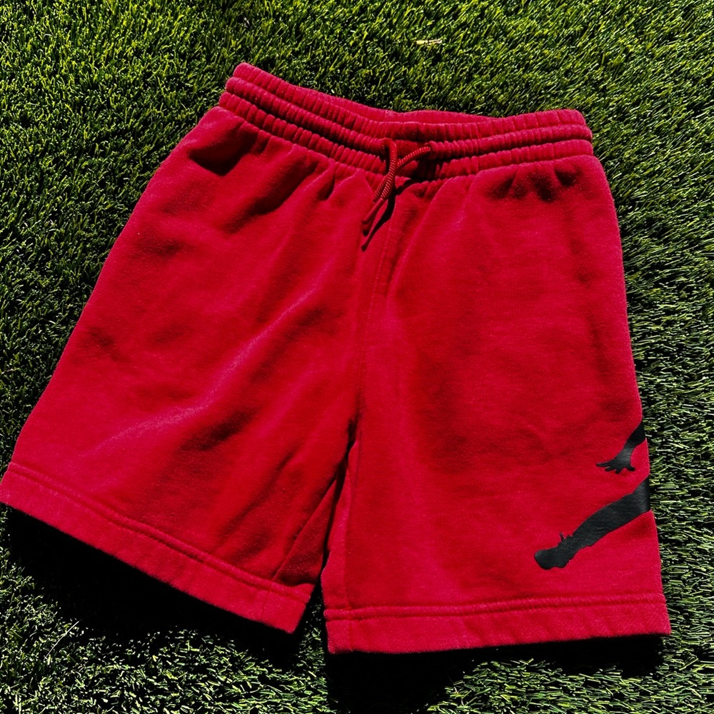 Kids 8-10 Jordan Sweat Shorts Red Size Small